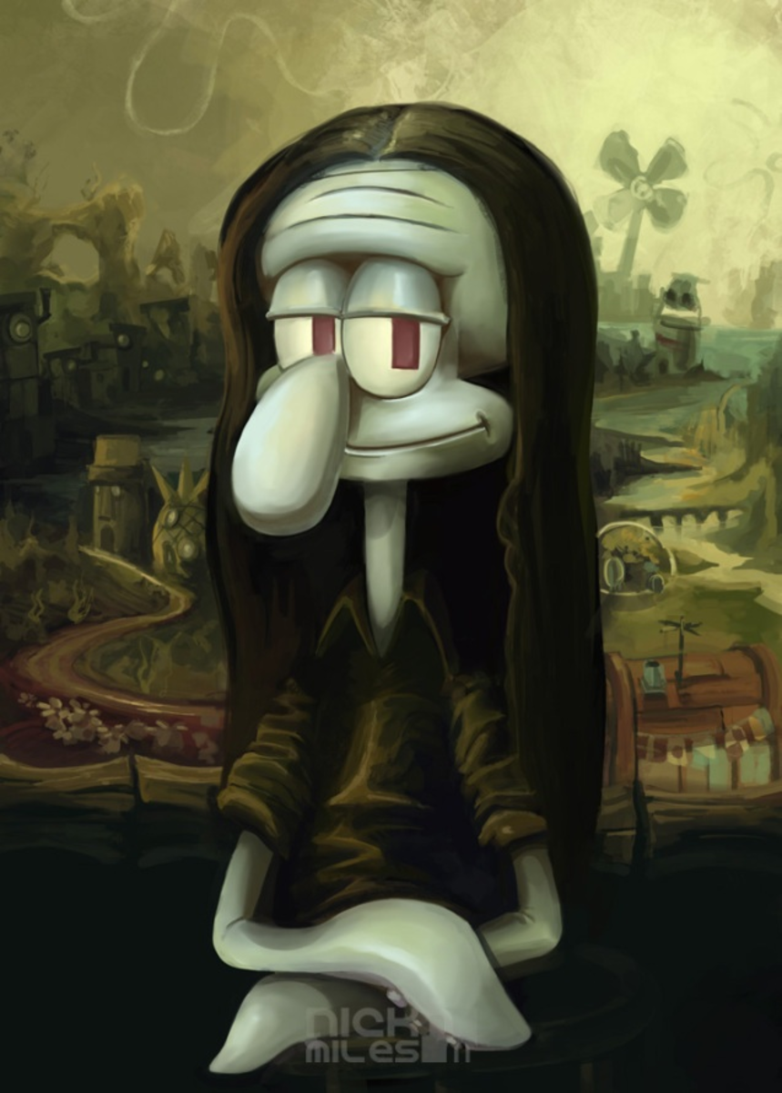 Squidward inspired parody of the Mona Lisa