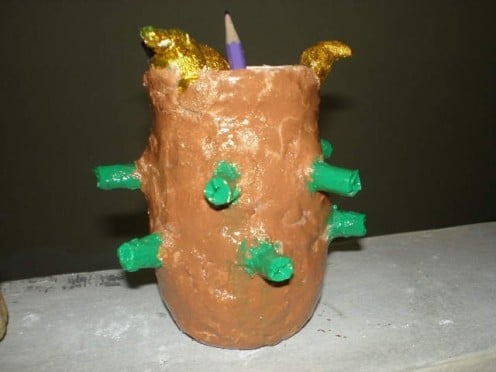 A tree-like pencil holder.