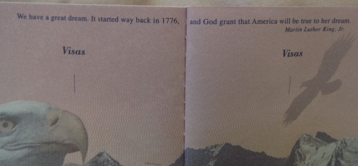 Quote of M.L. King Jr. on Visa Page of an American Passport
