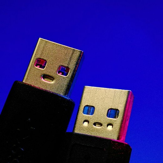 Faces in two Type A USB plugs