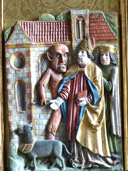 Waldburg ( Upper Austria ). Saint Mary Magdalene parish church: Altar ( 1520 ) of Saint Wolfgang, by Lienhart Krapfenbacher 
