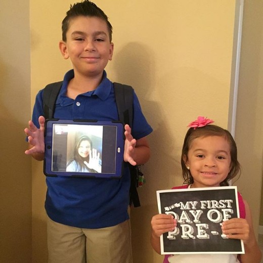 Leslie's and my niece and nephew, ready for school. 