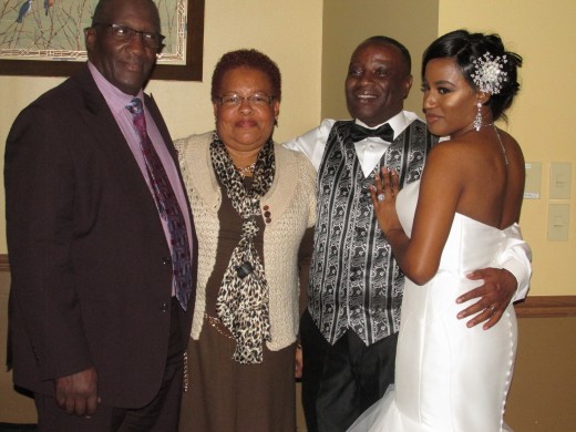 Darlena and Raymond gathered for photos with friends of the family during the reception..