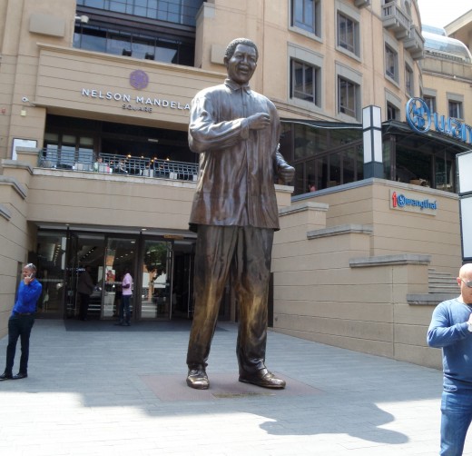 Statue very popular in Mandela Square. One guess of who it's of.