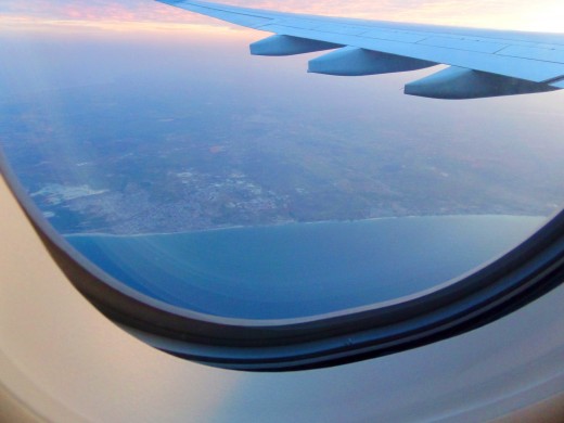Flying a little outside of over Dakar