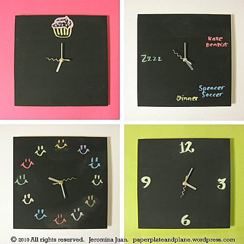 3d clock chalkboard