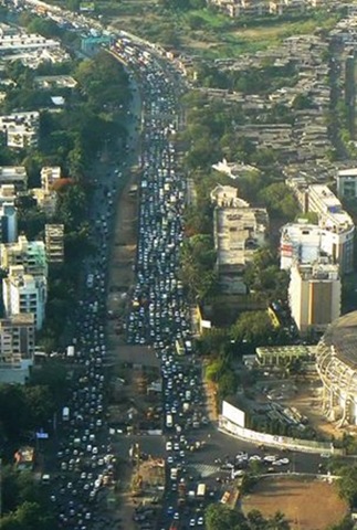 Rush hour in Mumbai