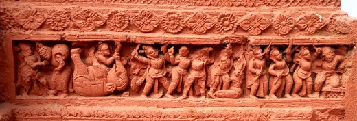 The Slaying of Kangsha : Nandadulal Jiu temple, Gurap