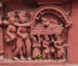 Landlord on a palanquin : Left base panel : Nandadulal Jiu ntemple, Gurap