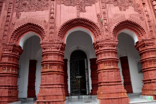 The pillars of Nandadulal Jiu temple, Gurap