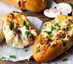 Creamy Garlic & Mushroom Stuffed Bread