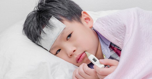 A child suffering from fever