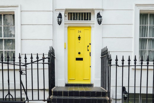A house with its front door.