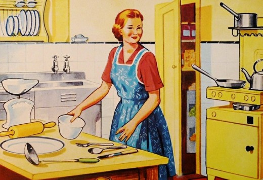 Wife slaves to cook the perfect meal for her hard working husband 