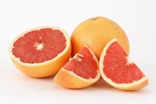 Pink grapefruit segments