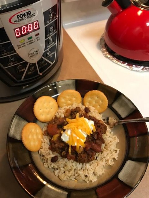 Beef Chili & Rice Cooking Meals With an Electric Pressure Cooker