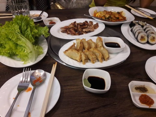 Kimbap is on the upper part .