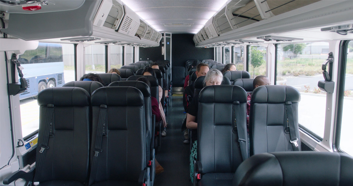 greyhound bus inside tour