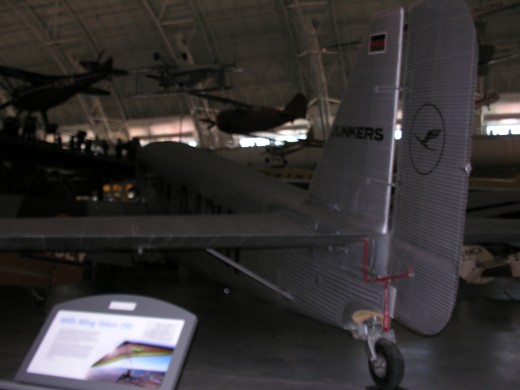 The tail of the CASA 352 with the Lufthansa logo and a modern German flag.  The Udvar-Hazy Center, June 2015.