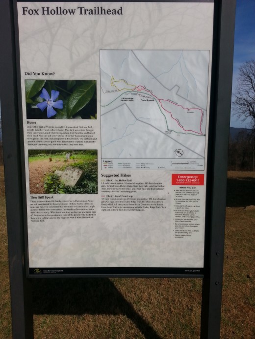 This is the trail information sign that greets hikers at the beginning and end of the trail.