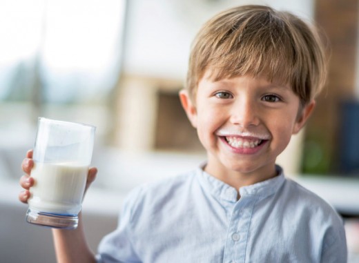 a child drinking milk