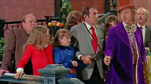 Willy Wonka and the children enter into the inventing room of Willy Wonka's chocolate factory