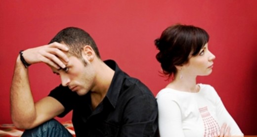 The despair of one knowing the break-ups inevitable.