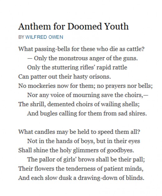 anthem of doomed youth poetry essay