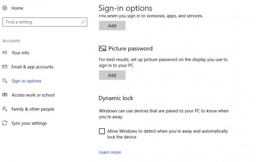 Navigate down to the Dynamic Lock section.