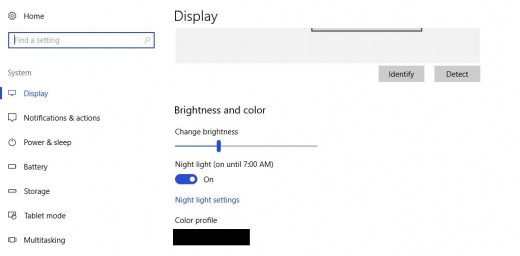 Click "Display" and then navigate to Night Light Settings.