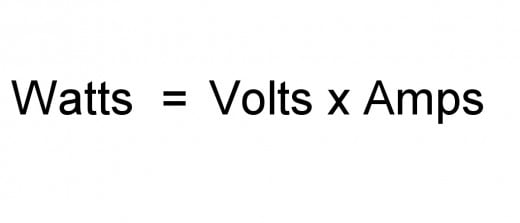 What formula shows relationship between volts, amps and watts ...