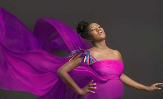 Stephanie Okereke, Nigerian actress and producer, when she was pregnant with her son Maxwell Linus. 