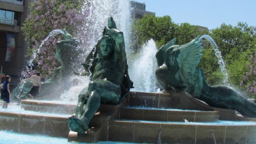 The beautiful Swann Memorial Fountain that was located near the NFL Drafts, in Philadelphia, Pa.  