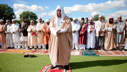 Muslims in Jamaica praying Eid prayer for the holidays. 