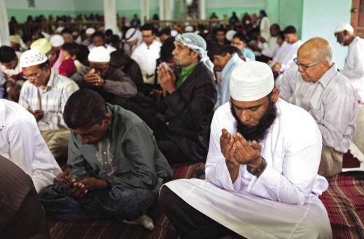 Muslims worshiping Allah in Trinidad. 