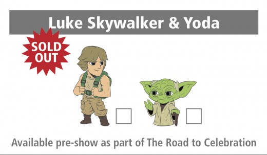 Luke Skywalker and Yoda pins from Star Wars Celebration 2017