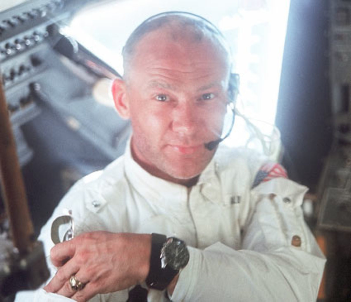 1969: Apollo 11 Lunar Module Pilot Buzz Aldrin. 