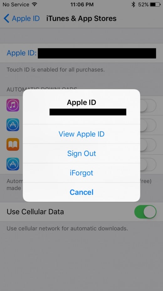 Choose "View Apple ID."