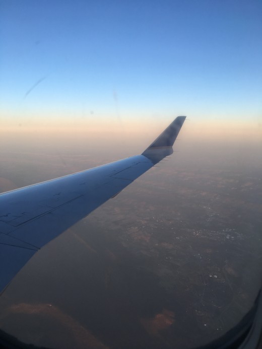 Flying into Ottawa, Canada. This view is from sitting in a row over the wings.