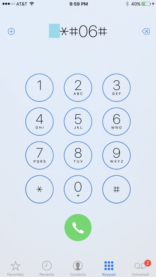 You can also quickly find your IMEI number by launching the Phone app and then keying in "*#06#"