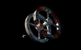 Image of the Space Station used in Stanley Kubrick's adaptation of Arthur C. Clarke's '2001: A Space Odyssey'.