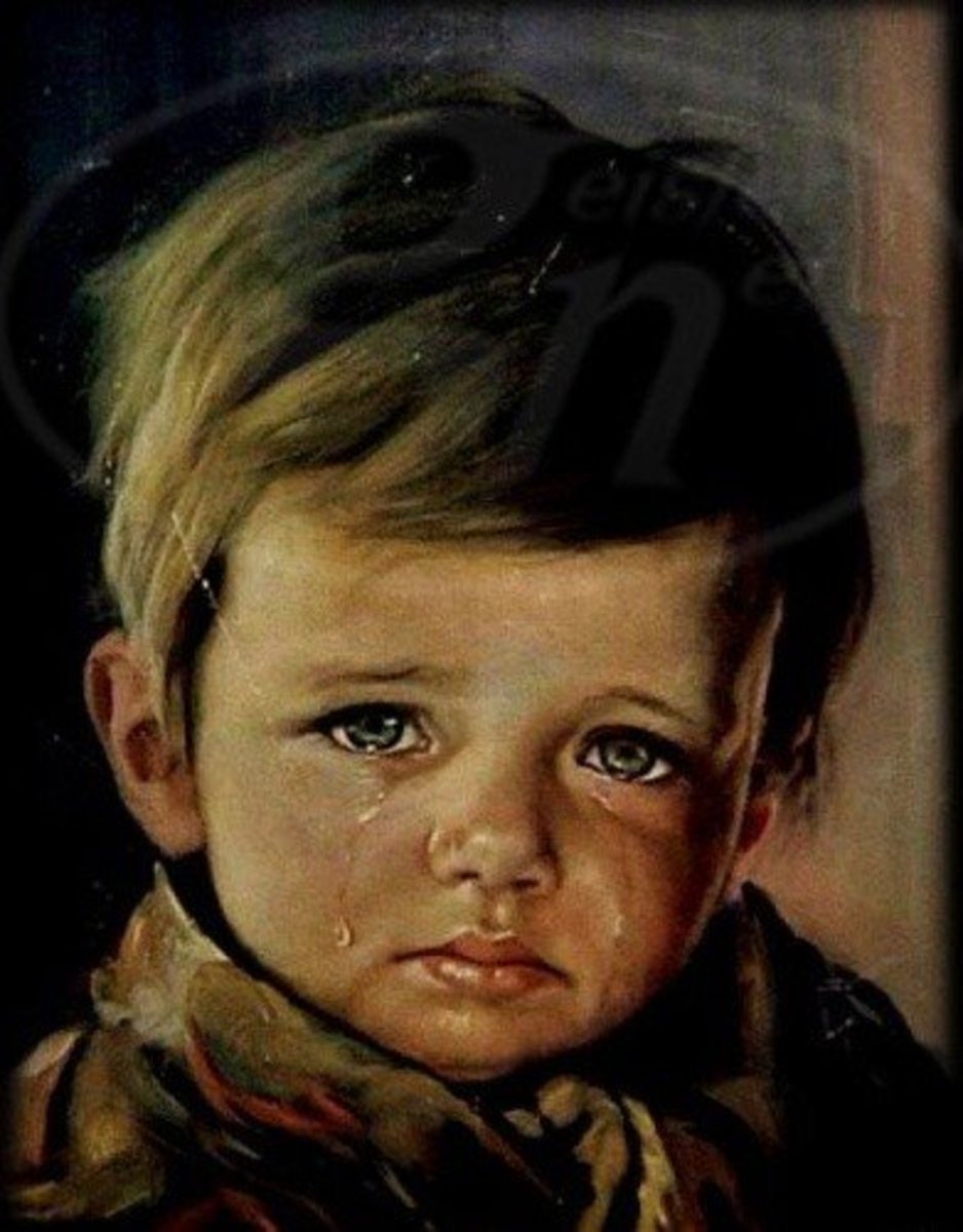 Image result for crying boy painting