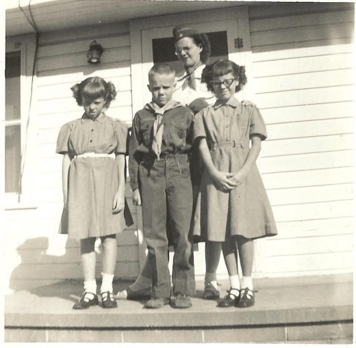 Our mother was the scout master for the boy scout troop that Owen was in. My sister and I were in Brownies.