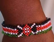 Kenyan flag bead bracelet 