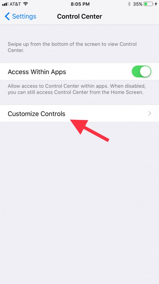 Choose "Customize Controls."