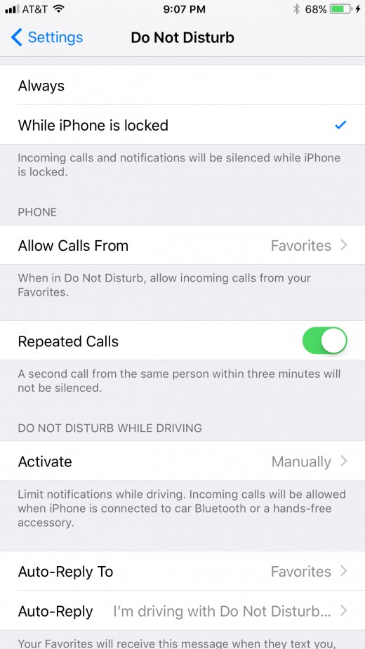Tap "Activate" in the Do Not Disturb While Driving section.