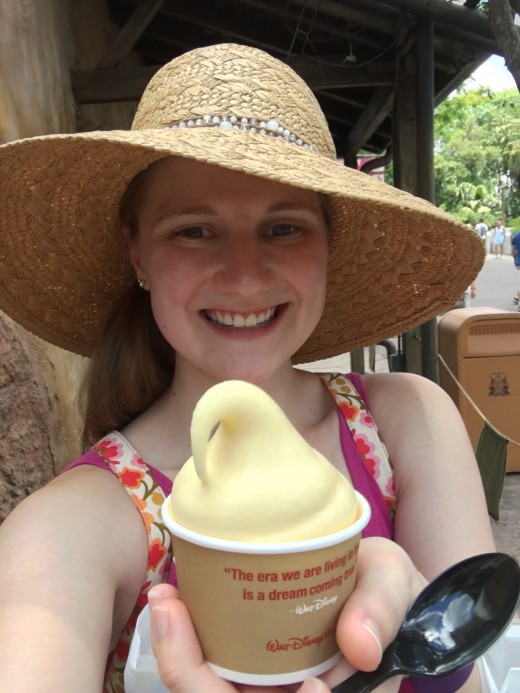 The shops at Africa have the best selection of sunhats at Disney. That hat and that dole whip helped me to survive the summer heat. Yes, dole whip is now at Animal Kingdom. You can even add a little rum to this classic pineapple treat. 