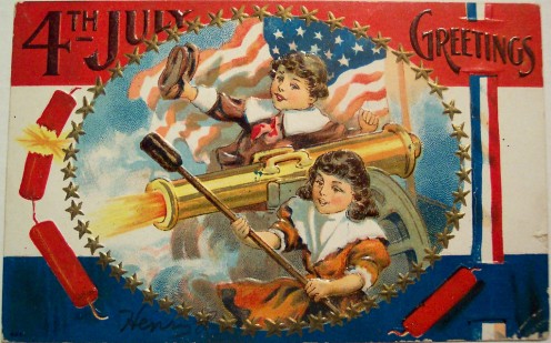 Vintage Fourth of July Postcard