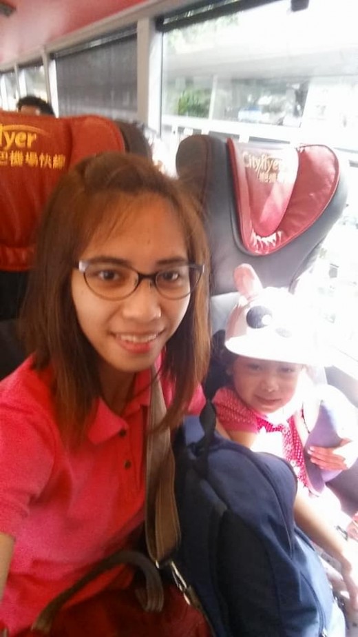 at the bus going to HK international Airport 
