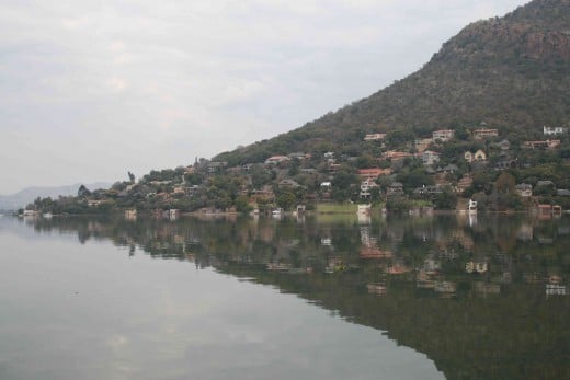 Reflections of the village of Kosmos